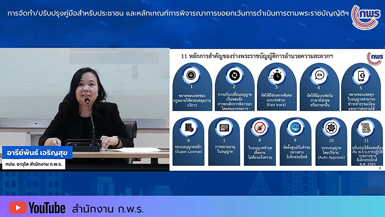 title - เข้าร่วมรับฟังในกิจกรรมคลินิกให้คำปรึกษา ในเรื่องเกี่ยวกับพระราชบัญญัติการอำนวยความสะดวกในการพิจารณาอนุญาตและการให้บริการแก่ประชาชน พ.ศ.&nbsp;2569 ครั้งที่&nbsp;2 ผ่านสื่ออิเล็กทรอนิกส์ (ผ่านระบบออนไลน์&nbsp;YouTube Live สำนักงาน ก.พ.ร.) 